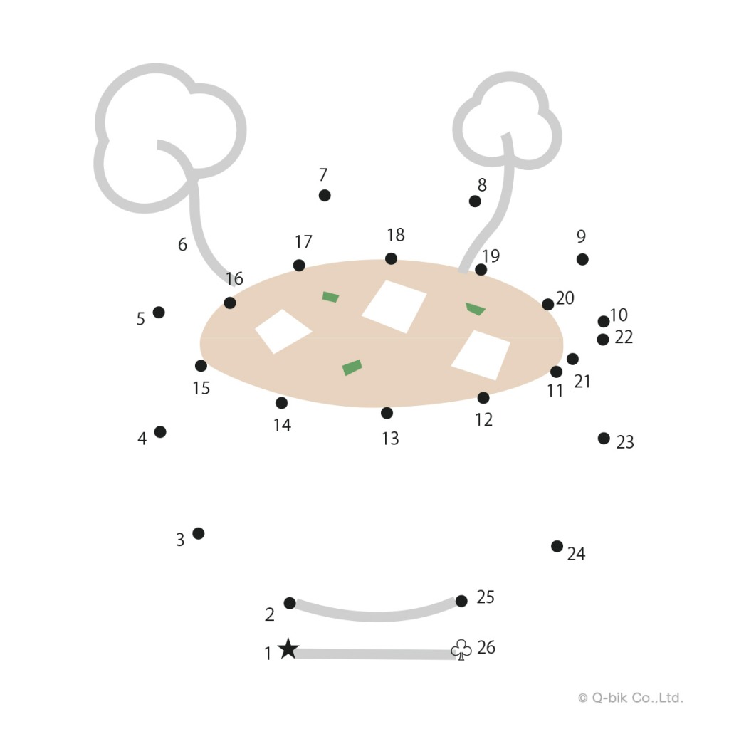 点つなぎ　問題画像　味噌汁　