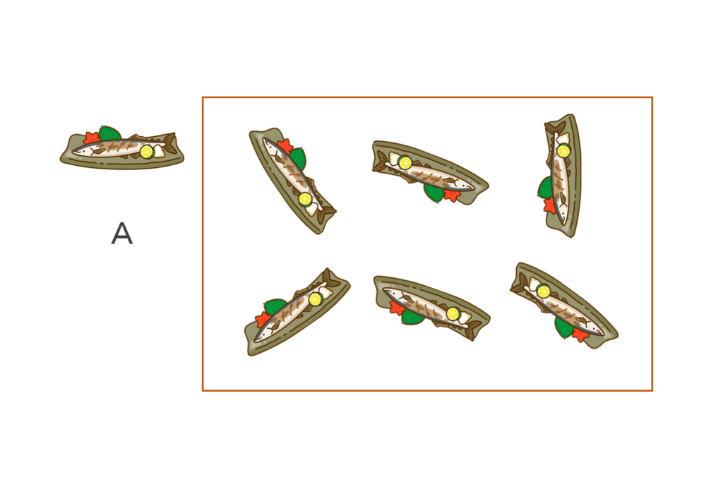 【2問目】Aと違うサンマはどれでしょう？