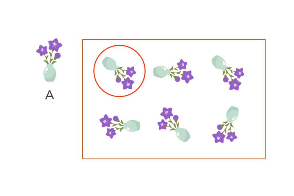 【3問目】Aと違う花瓶はどれでしょう？　答え