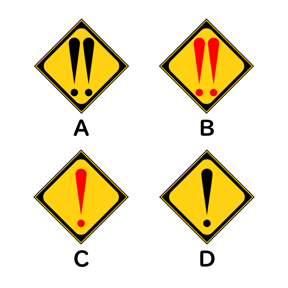 正しい「その他の危険の標識」はどれ？ 問題
