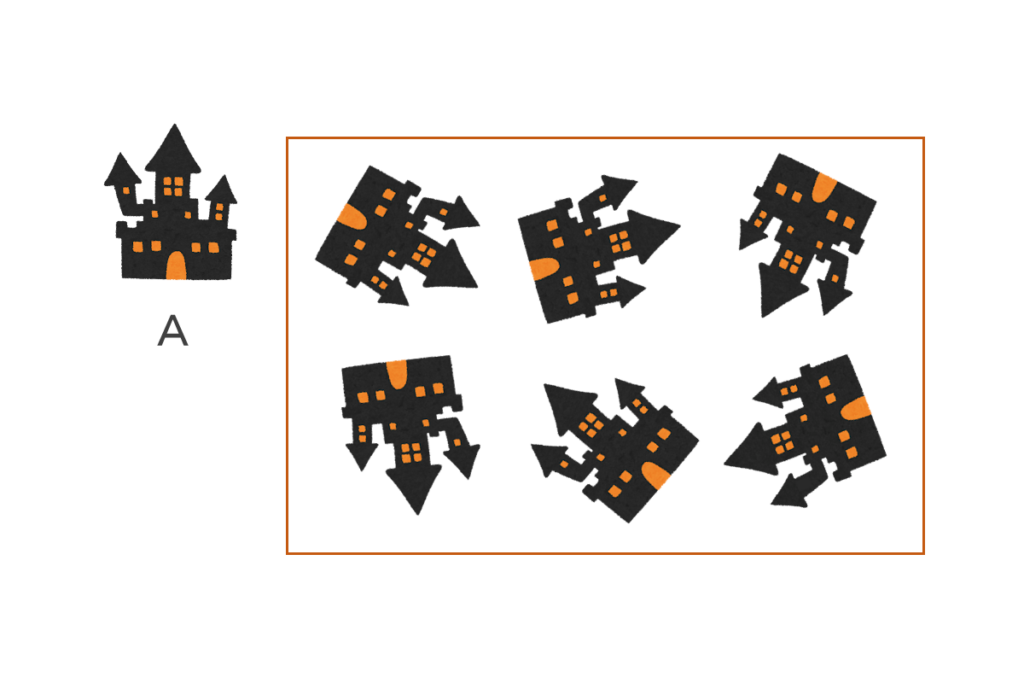 Aと違うお城はどれ？　問題