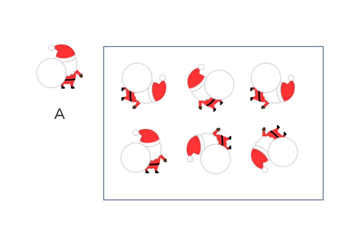 Aと違うサンタさんはどれでしょう？